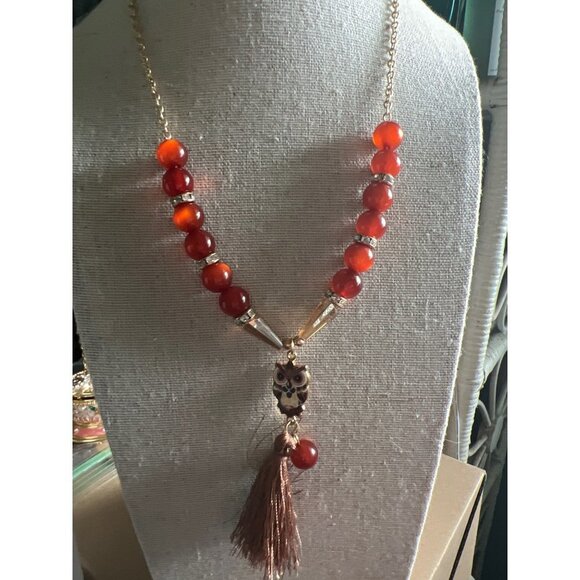 Princess Accessories Red Eye Owl Necklace -- 16" - Picture 7 of 8